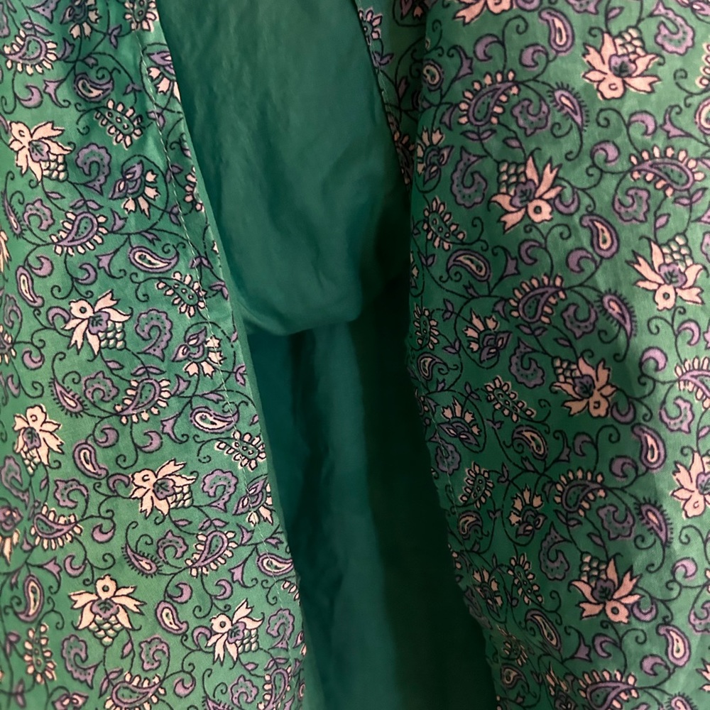 J. Crew Green Floral Long Sleeve Dress - Picture 2 of 6